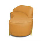 Sofá 4 Lugares Orgânico 220cm Morgan Pé Em Aço Dourado Bouclê