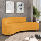 Sofá 4 Lugares Orgânico 220cm Morgan Pé Em Aço Dourado Bouclê