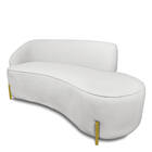 Sofá 4 Lugares Orgânico 220cm Morgan Pé Em Aço Dourado Bouclê