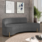 Sofá 4 Lugares Orgânico 220cm Morgan Pé Em Aço Dourado Bouclê