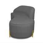 Sofá 4 Lugares Orgânico 220cm Morgan Pé Em Aço Dourado Bouclê