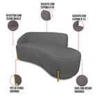 Sofá 4 Lugares Orgânico 220cm Morgan Pé Em Aço Dourado Bouclê