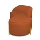 Sofá 4 Lugares Orgânico 220cm Morgan Pé Em Aço Dourado Bouclê