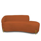 Sofá 4 Lugares Orgânico 220cm Morgan Pé Em Aço Dourado Bouclê