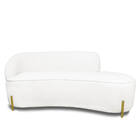 Sofá 4 Lugares Orgânico 220cm Morgan Pé Em Aço Dourado Bouclê