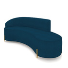 Sofá 4 Lugares Orgânico 220cm Morgan Pé Em Aço Dourado Bouclê