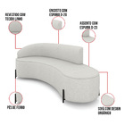 Sofá 4 Lugares Orgânico 220cm Pé Aço Preto Morgan Linho D03 -