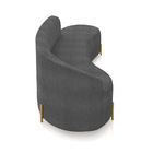 Sofá 4 Lugares Orgânico 220cm Pé Dourado Morgan Bouclê Grafite