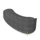 Sofá 4 Lugares Orgânico 220cm Pé Dourado Morgan Bouclê Grafite