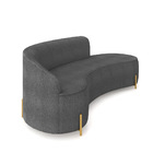 Sofá 4 Lugares Orgânico 220cm Pé Dourado Morgan Bouclê Grafite