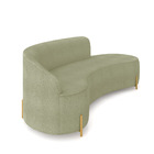 Sofá 4 Lugares Orgânico 220cm Pé Dourado Morgan Bouclê Pistac