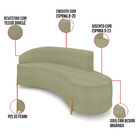 Sofá 4 Lugares Orgânico 220cm Pé Dourado Morgan Bouclê Pistac