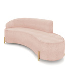 Sofá 4 Lugares Orgânico 220cm Pé Dourado Morgan Bouclê Rosê