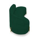 Sofá 4 Lugares Orgânico 220cm Pé Dourado Morgan Bouclê Verde