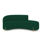 Sofá 4 Lugares Orgânico 220cm Pé Dourado Morgan Bouclê Verde