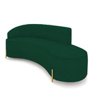 Sofá 4 Lugares Orgânico 220cm Pé Dourado Morgan Bouclê Verde