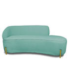 Sofá 4 Lugares Orgânico 220cm Pé Dourado Morgan Bouclê Verde