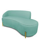 Sofá 4 Lugares Orgânico 220cm Pé Dourado Morgan Bouclê Verde