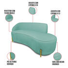 Sofá 4 Lugares Orgânico 220cm Pé Dourado Morgan Bouclê Verde