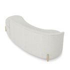 Sofá 4 Lugares Orgânico 220cm Pé Dourado Morgan Linho Cinza