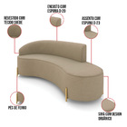 Sofá 4 Lugares Orgânico 220cm Pé Dourado Morgan Suede Marrom R