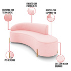 Sofá 4 Lugares Orgânico 220cm Pé Dourado Morgan Suede Rosa Be
