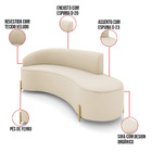 Sofá 4 Lugares Orgânico 220cm Pé Dourado Morgan Veludo Bege