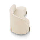 Sofá 4 Lugares Orgânico 220cm Pé Dourado Morgan Veludo Bege