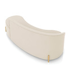 Sofá 4 Lugares Orgânico 220cm Pé Dourado Morgan Veludo Bege