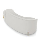 Sofá 4 Lugares Orgânico 220cm Pé Dourado Morgan Veludo Cinza