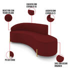 Sofá 4 Lugares Orgânico 220cm Pé Dourado Morgan Veludo D03 -