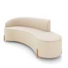 Sofá 4 Lugares Orgânico 220cm Pé Dourado Morgan Veludo D03 -