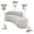 Sofá 4 Lugares Orgânico 220cm Pé Dourado Morgan Veludo D03 -