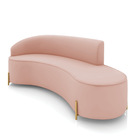 Sofá 4 Lugares Orgânico 220cm Pé Dourado Morgan Veludo D03 -