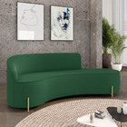 Sofá 4 Lugares Orgânico 220cm Pé Dourado Morgan Veludo Verde