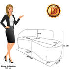 Sofá 4 Lugares Orgânico 220cm Pé Ferro Preto Morgan Bouclê Az