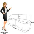 Sofá 4 Lugares Orgânico 220cm Pé Ferro Preto Morgan Bouclê Ro