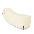 Sofá 4 Lugares Orgânico 220cm Pé Ferro Preto Morgan Linho Bege