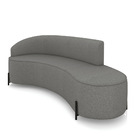 Sofá 4 Lugares Orgânico 220cm Pé Ferro Preto Morgan Linho Gra