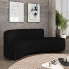 Sofá 4 Lugares Orgânico 220cm Pé Ferro Preto Morgan Linho Pre