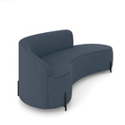 Sofá 4 Lugares Orgânico 220cm Pé Ferro Preto Morgan Suede Azu