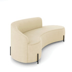 Sofá 4 Lugares Orgânico 220cm Pé Ferro Preto Morgan Suede - B