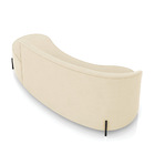 Sofá 4 Lugares Orgânico 220cm Pé Ferro Preto Morgan Suede Bege