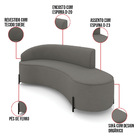 Sofá 4 Lugares Orgânico 220cm Pé Ferro Preto Morgan Suede - G