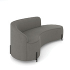 Sofá 4 Lugares Orgânico 220cm Pé Ferro Preto Morgan Suede Gra