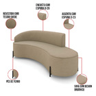 Sofá 4 Lugares Orgânico 220cm Pé Ferro Preto Morgan Suede - M