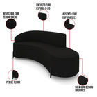 Sofá 4 Lugares Orgânico 220cm Pé Ferro Preto Morgan Suede Pre