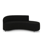 Sofá 4 Lugares Orgânico 220cm Pé Ferro Preto Morgan Suede Pre