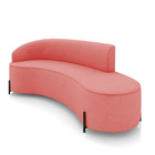 Sofá 4 Lugares Orgânico 220cm Pé Ferro Preto Morgan Suede Rosê