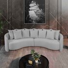 Sofa 4 Lugares Organico Amendoa 2322 250cm Cinza